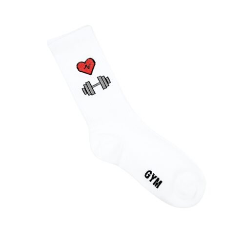 Medias Largas Con Diseño De Love Gym White