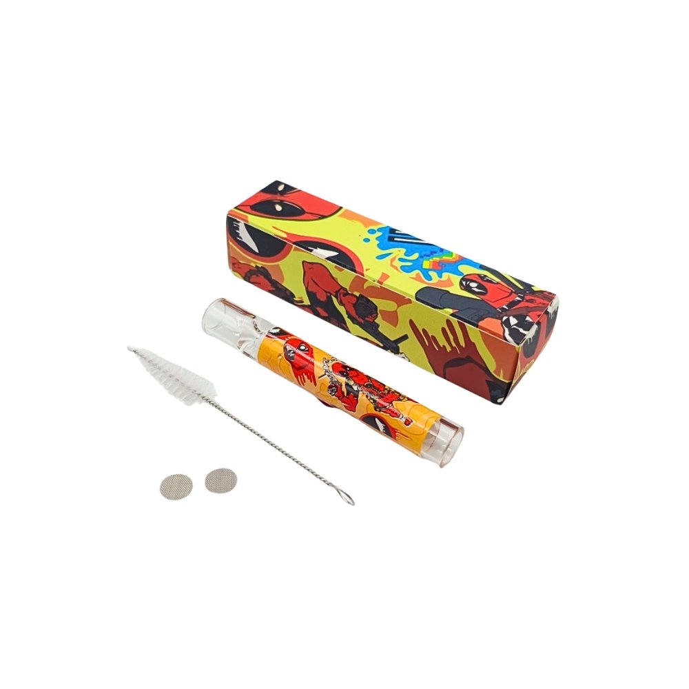 Pipa Hitter De Pyrex Con Diseño Deadpool 10cm