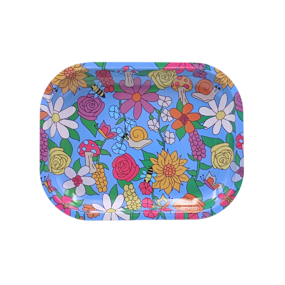 Bandeja Metálica Flowers Blue