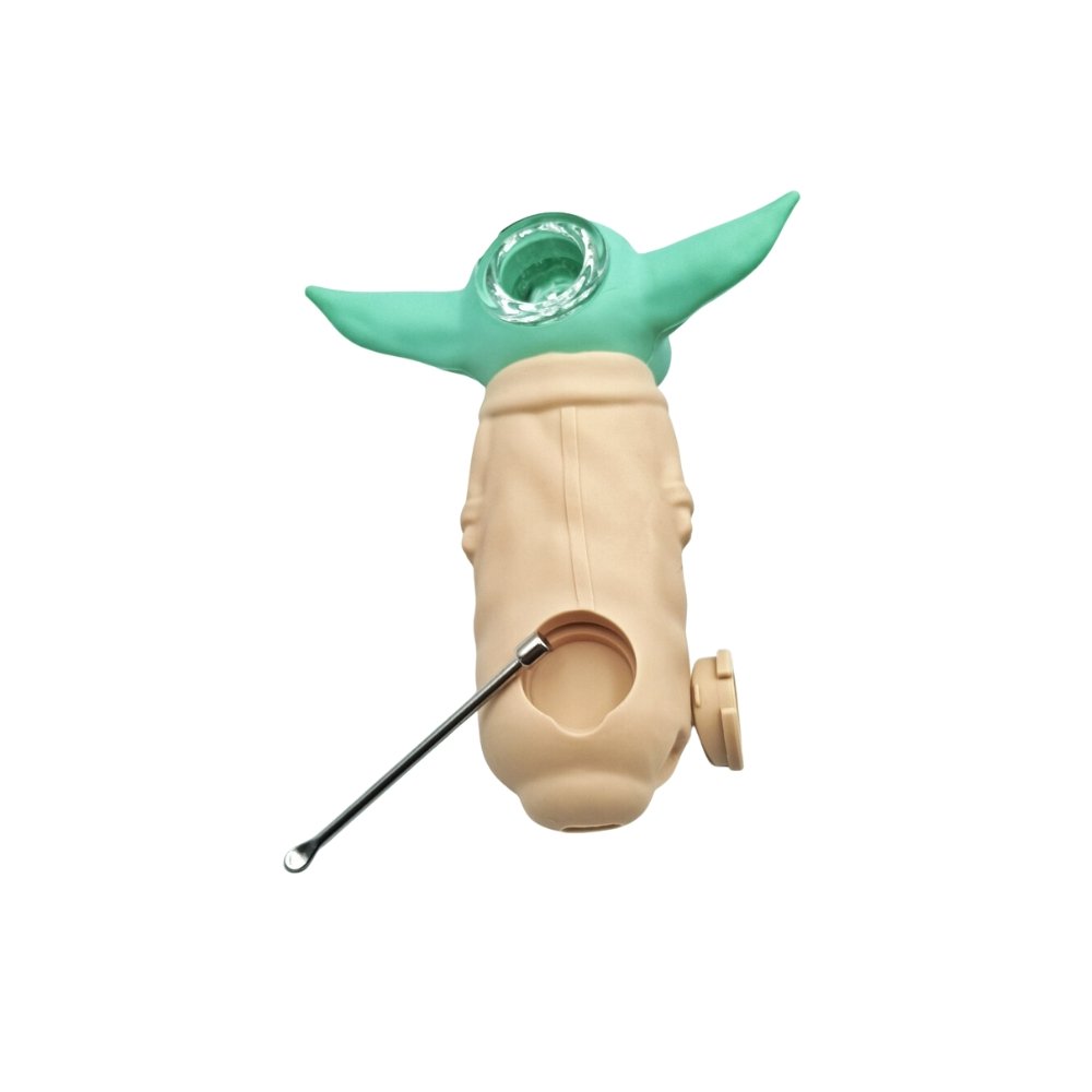 Pipa Baby Yoda De Vidrio Y Silicona