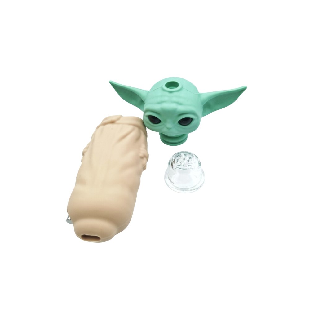Pipa Baby Yoda De Vidrio Y Silicona