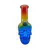 Bong Calavera De Vidrio Grueso Multicolor 15cm