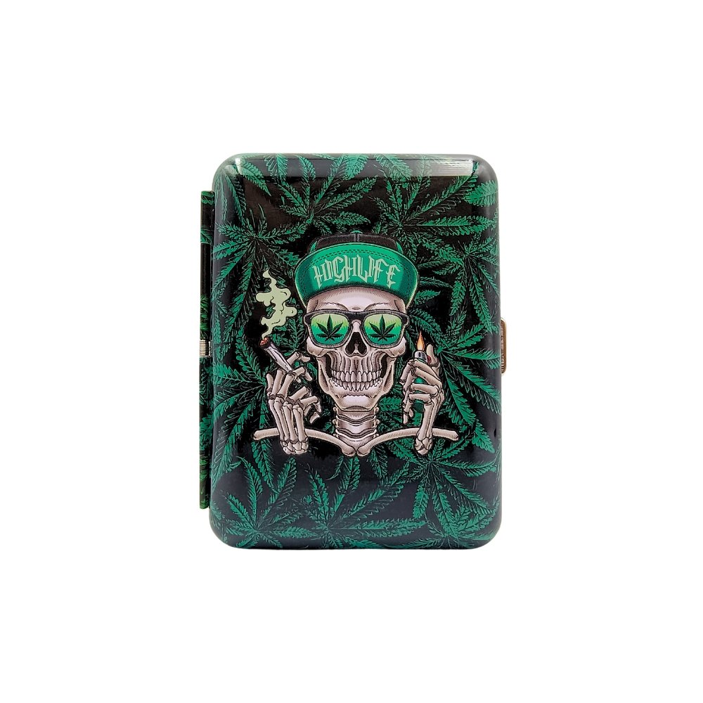 Cigarrera De Metal Con Diseño Skull