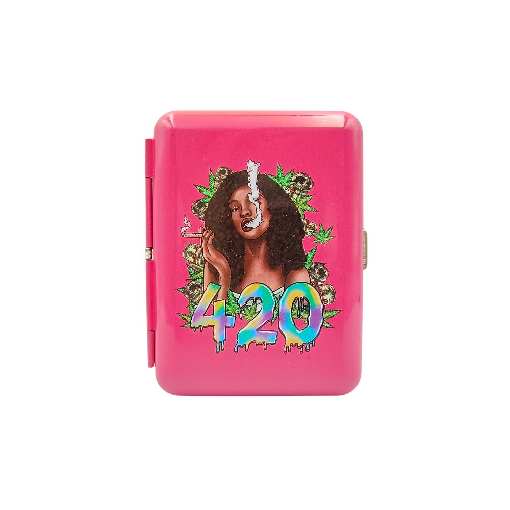Cigarrera De Metal Con Diseño Pink 420