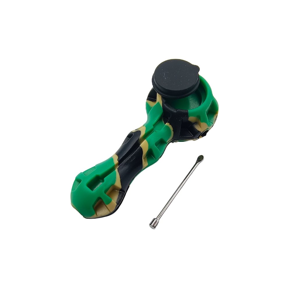 Pipa De Vidrio Y Silicona Con Dabber