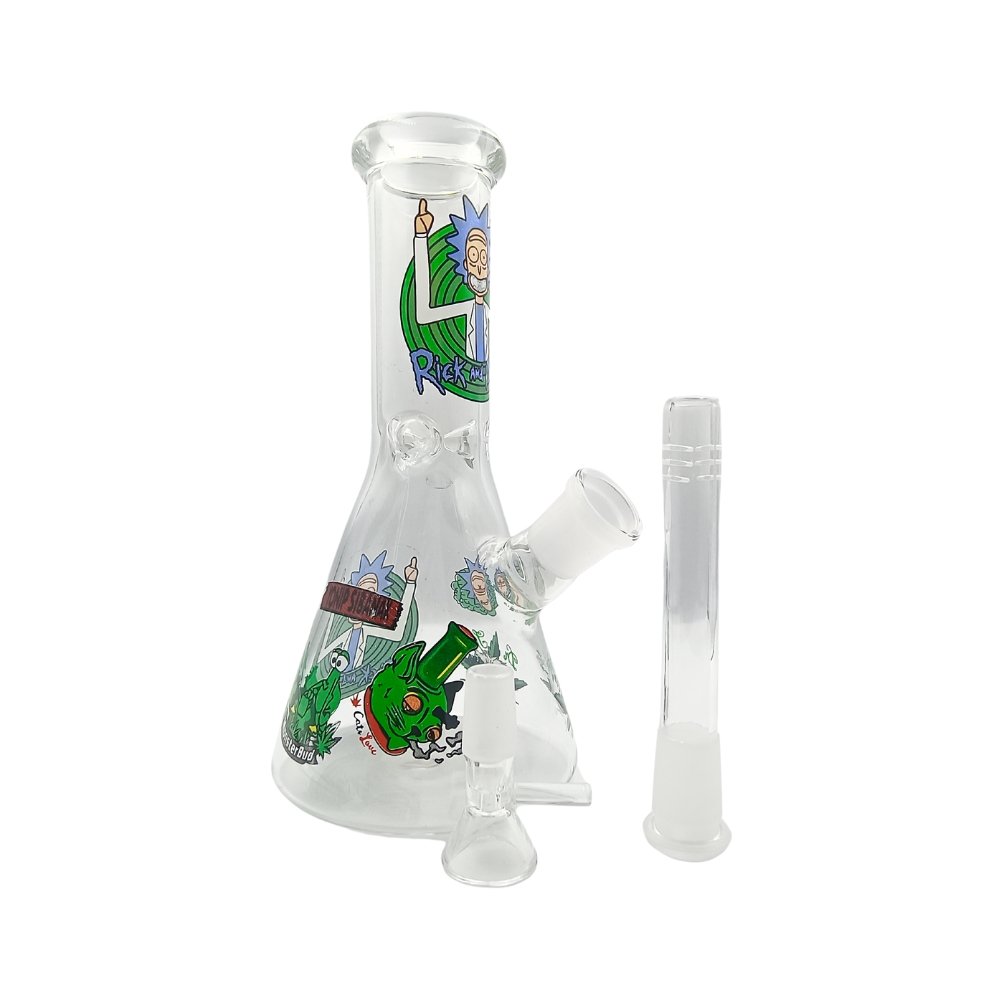 Bong De Vidrio 20cm Rick And Morty Con Hielera