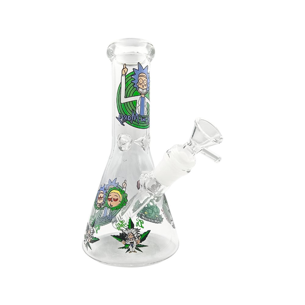 Bong De Vidrio 20cm Rick And Morty Con Hielera