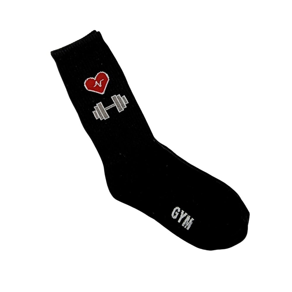 Medias Largas Con Diseño Gym Heart Black