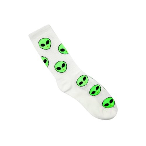 Medias Largas Con Diseño Alien White