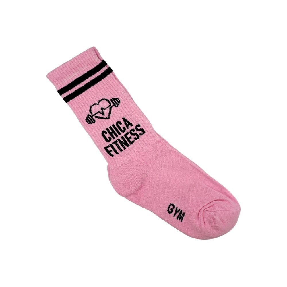 Medias Largas Con Diseño Chica Fitness Pink