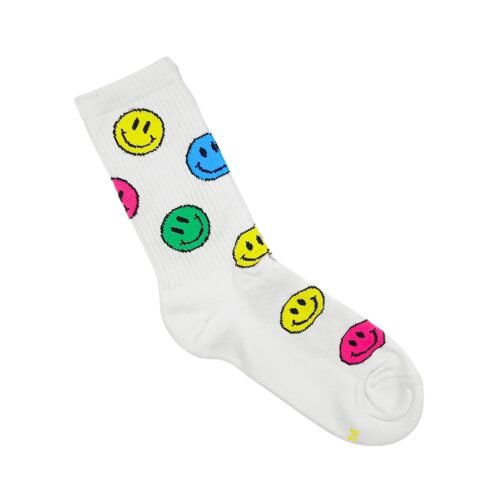 Medias Largas Con Diseño Smile Colors White