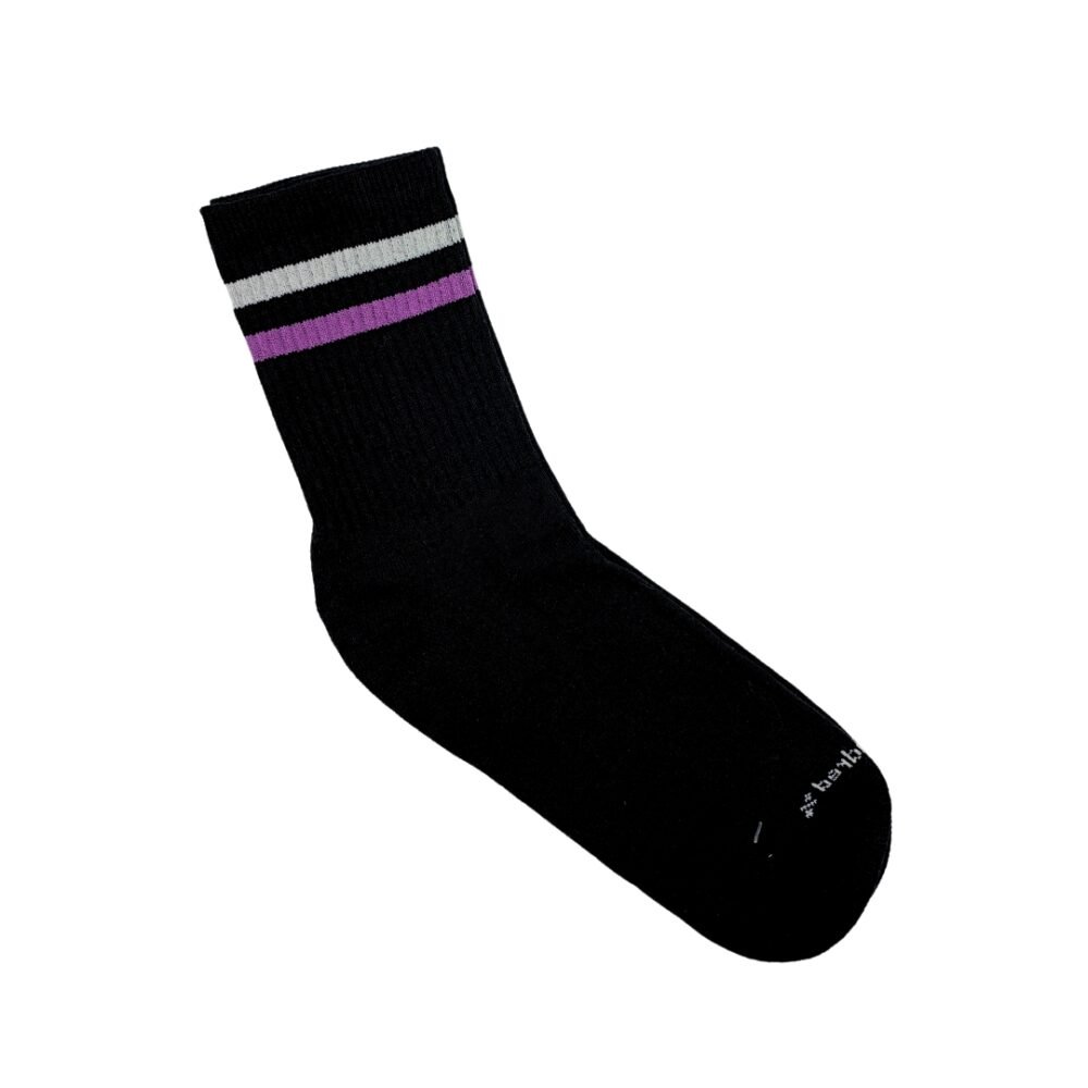 Medias Largas Con Diseño Line Black Purple