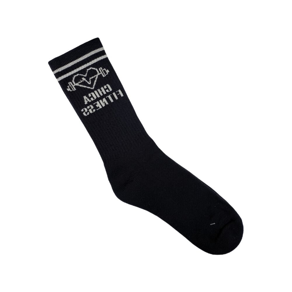 Medias Largas Con Diseño Chica Fitness Black
