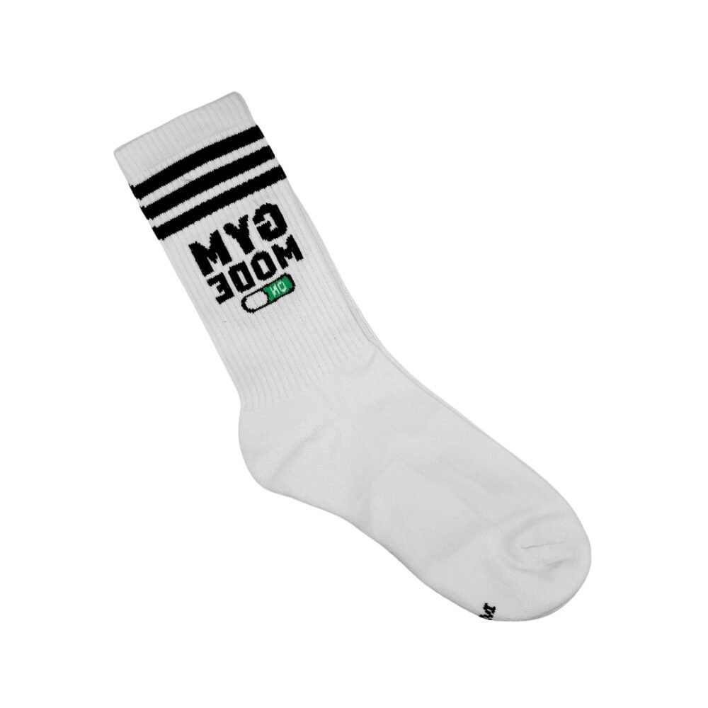 Medias Largas Con Diseño Gym Mode On White