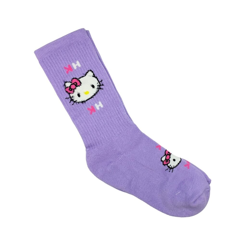 Medias Largas Con Diseño De Hello Kitty Lila