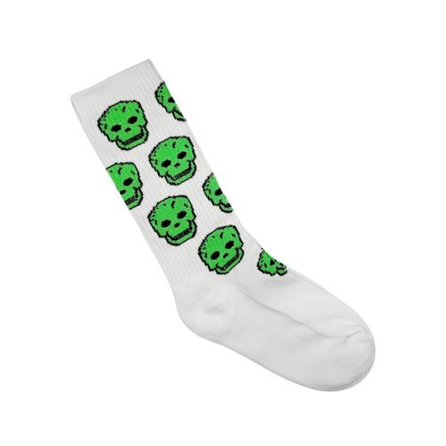 Medias Largas Con Diseño Calavera Green