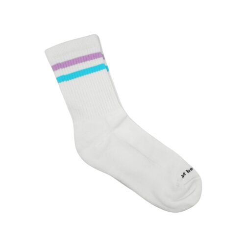 Medias Largas Con Diseño Lines Purple White