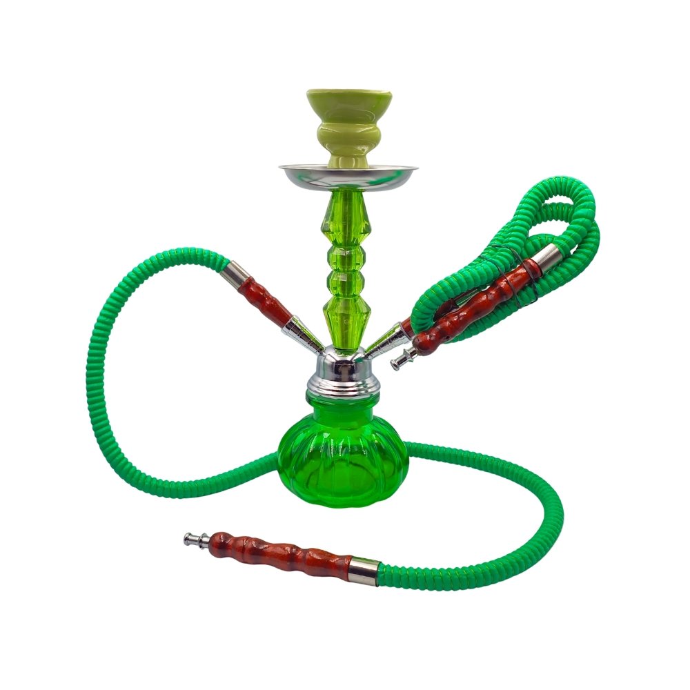 Hookah 2 Mangueras 30cm Negro De Vidrio Shisha Narguile