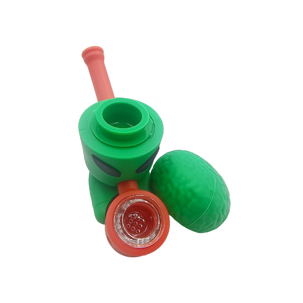 Pipa De Silicona Y Bowl De Vidrio