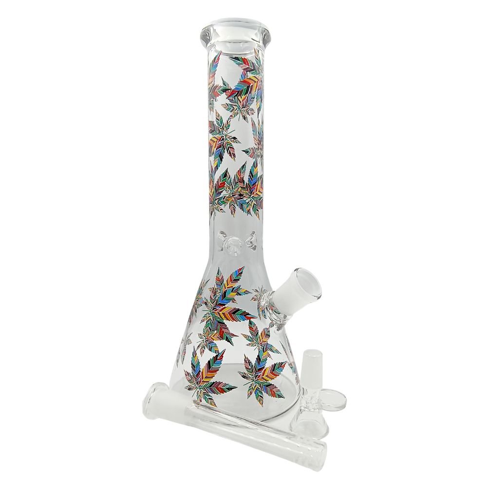 Bong Beaker Hojas Con Hielera 26cm Bong Beaker Hojas Con Hielera 26cm