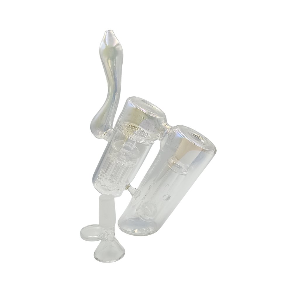 Bong Bubbler Doble Cámara Con Percoladores 18cm Bong Bubbler Doble Cámara Con Percoladores 18cm