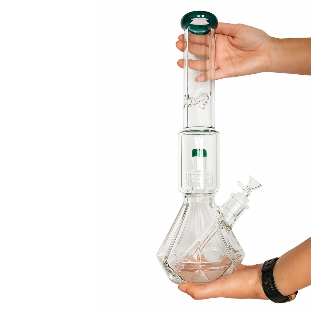 Bong Gigante Diamond Beaker Con Hielera y Percolador 42cm Bong Gigante Diamond Beaker Con Hielera y Percolador 42cm