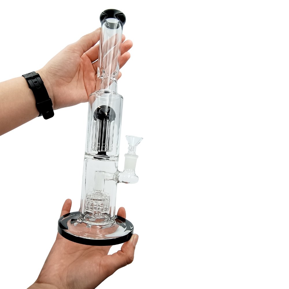 Bong Straight Doble Percolador Con Hielera 32cm Bong Straight Doble Percolador Con Hielera 32cm