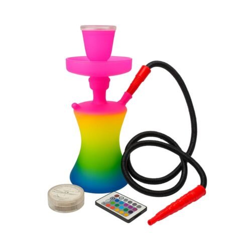 Hookah De Vidrio Multicolor Con Luz LED y Maletín