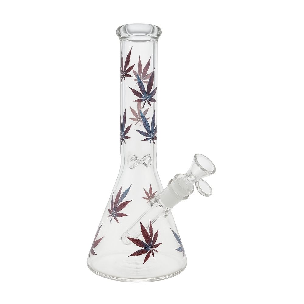 Bong Beaker Hojas Con Hielera 26cm