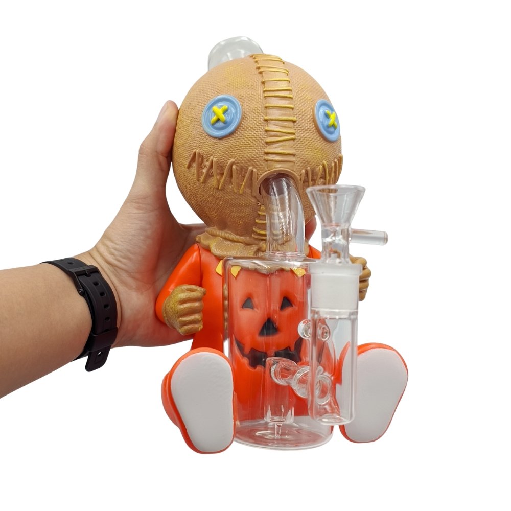 Bong Pumpkin Ghost 25cm De Vidrio Y Resina Bong Pumpkin Ghost 25cm De Vidrio Y Resina