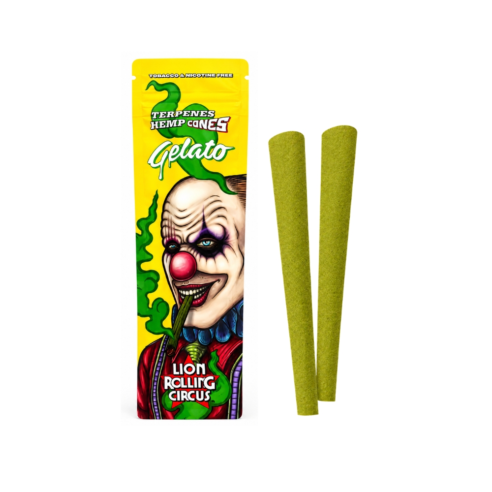 Terpenes Hemp Cones Gelato X2unds | Lion Rolling Circus