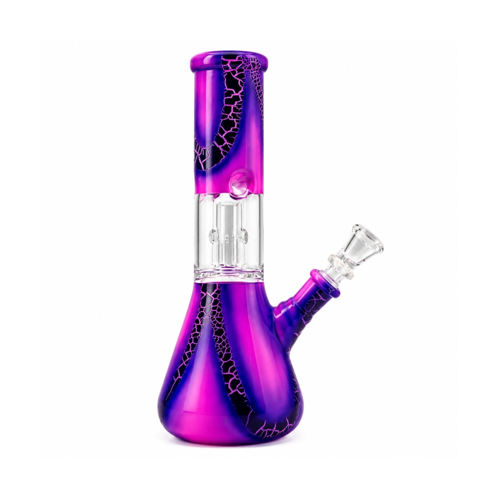 Bong De Vidrio Con Hielera Y Percolador 20cm Purpura