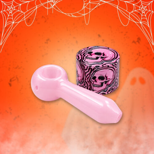 🎃 Promo Halloween Pipa + Grinder Pink 50 Mm 👻