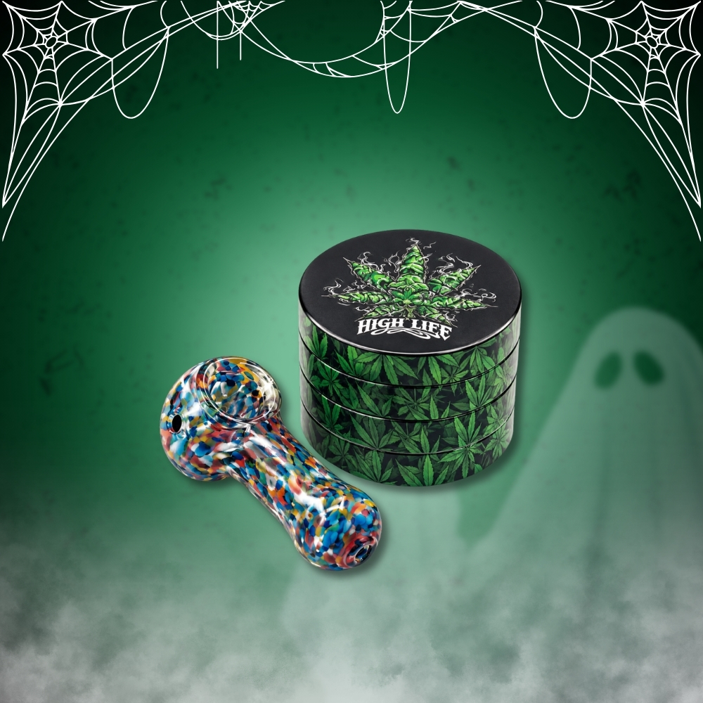 🎃 Promo Halloween Pipa Murano + Grinder Skull 60 Mm 💀